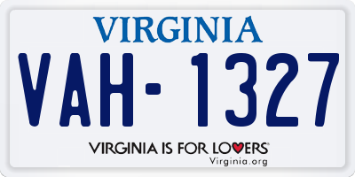 VA license plate VAH1327