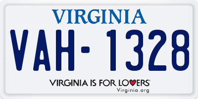 VA license plate VAH1328