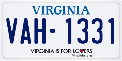 VA license plate VAH1331