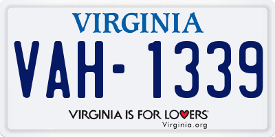 VA license plate VAH1339