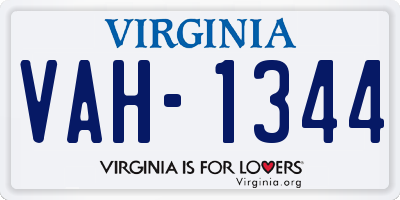 VA license plate VAH1344
