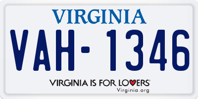 VA license plate VAH1346