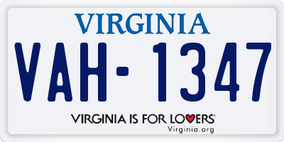 VA license plate VAH1347