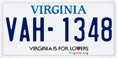 VA license plate VAH1348