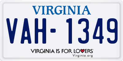 VA license plate VAH1349
