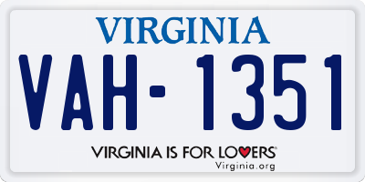 VA license plate VAH1351