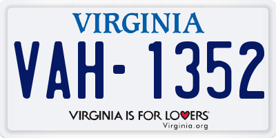 VA license plate VAH1352