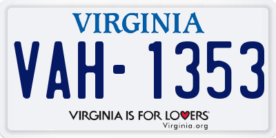 VA license plate VAH1353