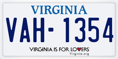 VA license plate VAH1354