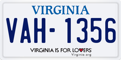 VA license plate VAH1356