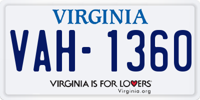 VA license plate VAH1360