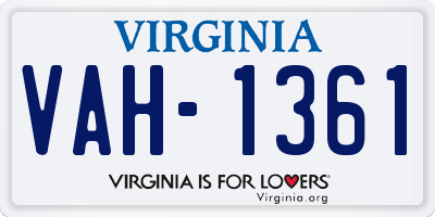 VA license plate VAH1361
