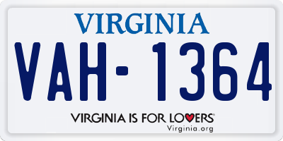 VA license plate VAH1364