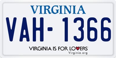 VA license plate VAH1366