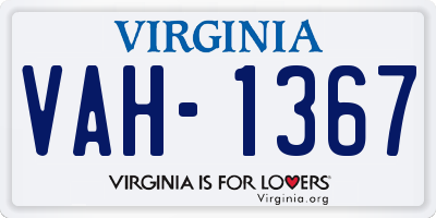 VA license plate VAH1367
