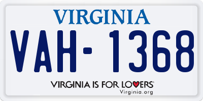 VA license plate VAH1368