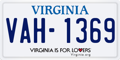 VA license plate VAH1369