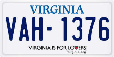 VA license plate VAH1376