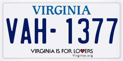 VA license plate VAH1377
