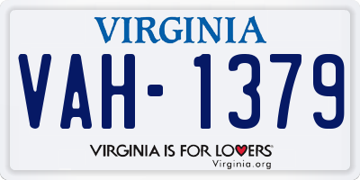 VA license plate VAH1379