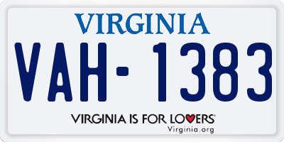 VA license plate VAH1383
