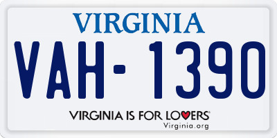 VA license plate VAH1390