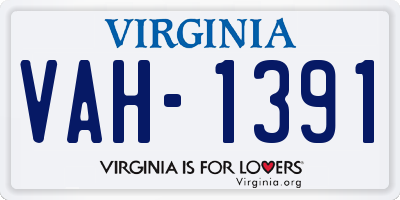 VA license plate VAH1391