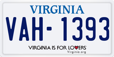 VA license plate VAH1393