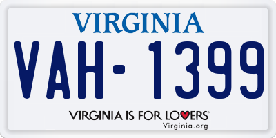 VA license plate VAH1399
