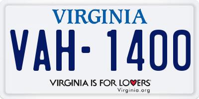 VA license plate VAH1400