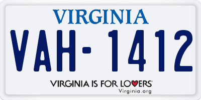 VA license plate VAH1412