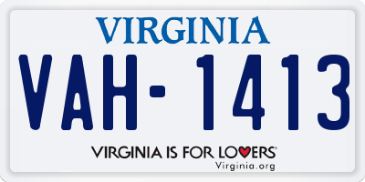 VA license plate VAH1413