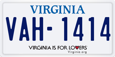 VA license plate VAH1414