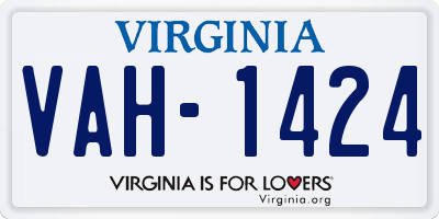 VA license plate VAH1424