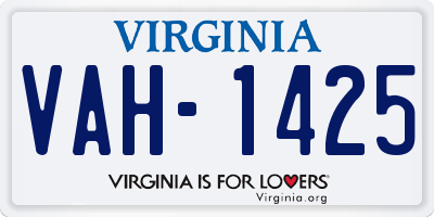 VA license plate VAH1425