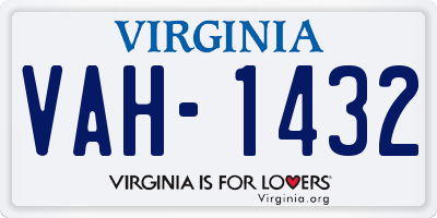 VA license plate VAH1432