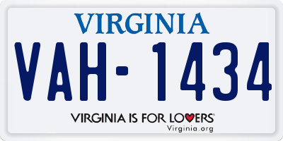 VA license plate VAH1434