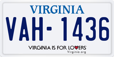 VA license plate VAH1436