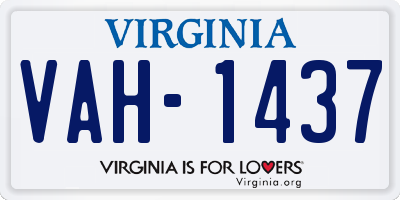 VA license plate VAH1437