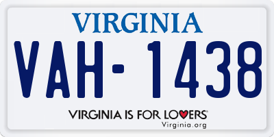 VA license plate VAH1438