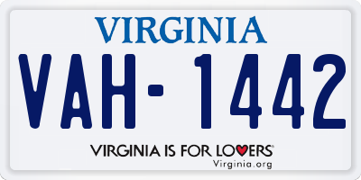 VA license plate VAH1442
