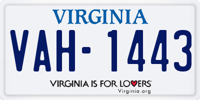 VA license plate VAH1443