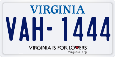 VA license plate VAH1444