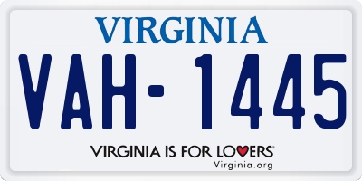 VA license plate VAH1445