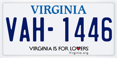 VA license plate VAH1446
