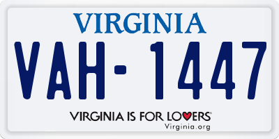 VA license plate VAH1447