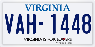 VA license plate VAH1448
