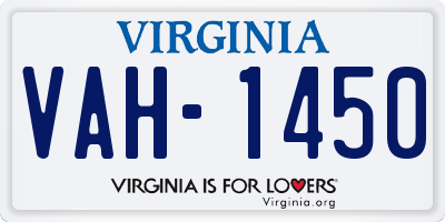 VA license plate VAH1450