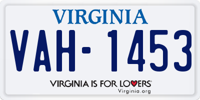 VA license plate VAH1453