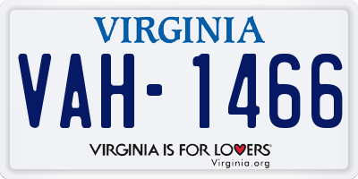VA license plate VAH1466